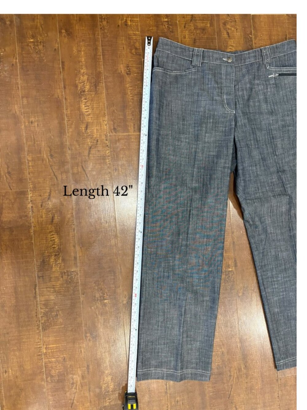 Collection Miss Alliage 2-Pc Denim Suit Set Blazer Wide Leg Pants size 18 - Picture 5 of 16